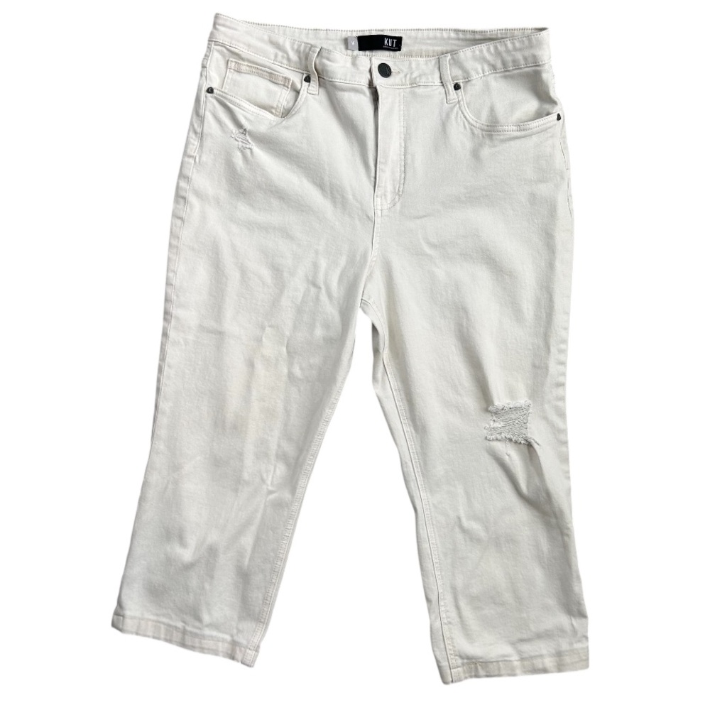 KUT from the‎ Kloth Rachael High-Rise Fab AB Mom Jean Ecru PLUS 16